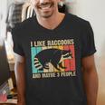 Raccoon Lover Introvert Unisex V-Neck T-Shirt for Men & Women