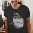 Raccoon Lover V-Neck T-Shirt | Adorable Pocket Design for Men