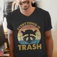 Raccoon Lovers V-Neck T-Shirt - Vintage Design for Men