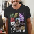 Raccoon Meme Men's V-Neck T-Shirt - Quirky Unisex Gift