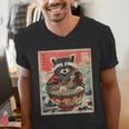 Raccoon Ramen Anime Tee - Japanese Vibes Men's V-Neck T-Shirt