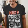 Raccoon Rock Band V-Neck T-Shirt for Men, Women & Kids
