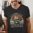 Raccoon Trash Panda Men's V-Neck T-Shirt - Playful Sarcasm Twist