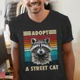 Raccoon Vintage V-Neck T-Shirt for Men & Women - Retro Wildlife Style