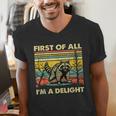 Retro Angry Raccoon V-Neck T-Shirt for Men | Fun Animal Design