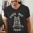 Sarcastic Raccoon Men's V-Neck T-Shirt | Funny & Quirky