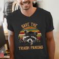 Save The Trash Pandas Raccoon Shirt Raccoon Animal T-Shirt Men's V-Neck T-Shirt