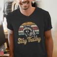 Stay Trashy Meme Men's V-Neck T-Shirt | Funny Opossum & Raccoon Print