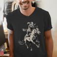 Vintage Cowboy Raccoon Men's V-Neck T-Shirt - Retro Western Fun
