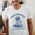 Cowboy Raccoon Meme Men's V-Neck T-Shirt - Humorous Style
