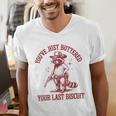 Cowboy Raccoon Men's V-Neck T-Shirt - Fun Western Style
