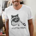 Raccoon Moon Trash Panda Men's V-Neck T-Shirt - Nighttime Adventure