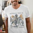 Raccoon Western Men's V-Neck T-Shirt - Cowboy Cowgirl Country Style