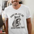 Sarcastic Men's V-Neck T-Shirt - Raccoon Humor for Casual Wear