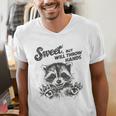 Sarcastic Raccoon Men's V-Neck T-Shirt for Humorous Casual Wear