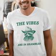 The Vibes Are In Shambles Sarcastic Raccoon Cowboy Men's V-Neck T-Shirt