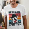 Vintage Autism Awareness Raccoon Men's V-Neck T-Shirt - Unique Gift