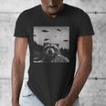 Alien UFO Raccoon Men's V-Neck T-Shirt