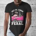 Get In Loser Meme Unisex V-Neck T-Shirt - Raccoon & Opossum Humor