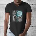 Men's V-Neck - 3 Raccoons Howling At Moon | Unique Animal Theme