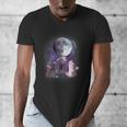Men's V-Neck T-Shirt - Rat Howling at Moon Design | Unique Gift