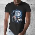 Men's V-Neck T-Shirt - Three Animal Moon Meme | Fun Wildlife Theme
