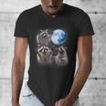 Raccoon Men's V-Neck T-Shirt - Night Scene Wildlife Lover's Gift