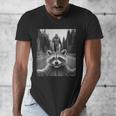 Raccoon & Sasquatch Selfie Men's V-Neck T-Shirt | Fun Wildlife Tee