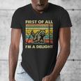 Retro Angry Raccoon V-Neck T-Shirt for Men | Fun Animal Design