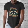 Retro Raccoon Men's V-Neck T-Shirt - Live Fast Eat Trash