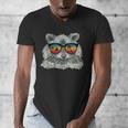 Retro Raccoon with Sunglasses Men's V-Neck T-Shirt - Animal Lover