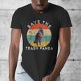 Save The Trash Panda – Retro Raccoon Sunset Men's V-Neck T-Shirt