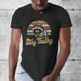 Stay Trashy Meme Men's V-Neck T-Shirt | Funny Opossum & Raccoon Print