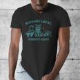 Support Local Street Cat Vintage Raccoon Wildlife Men's V-Neck Tee