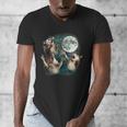 Three Possum Moon 3 Opossum Weird Cursed Meme Men's V-Neck T-Shirt