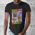 Tummy Ache Survivor V-Neck T-Shirt - Small Men's Raccoon Design