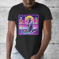Vaporwave Raccoon Men's V-Neck T-Shirt - Retro Meme Aesthetic