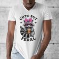 Cute Feral Raccoon V-Neck T-Shirt | Artistic Men's Tee