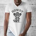 Howdy Raccoon Unisex V-Neck T-Shirt for Animal Lovers | Cowboy Theme