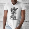 Raccoon Cowboy V-Neck T-Shirt - Unisex Fun Graphic for Animal Lovers