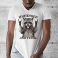 Retro Raccoon Feral Summer Men's V-Neck T-Shirt | Wild Style