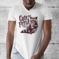 Vintage Raccoon Coffee Men's V-Neck T-Shirt – Quirky & Fun