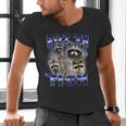 Autistic Raccoon Rizz Meme V-Neck T-Shirt for Men | Fun & Unique