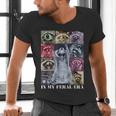 Feral Era Raccoon Meme | Men's V-Neck T-Shirt | Fun Animal Gift