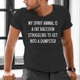 Funny Raccoon V-Neck Men's T-Shirt | Sarcastic Spirit Animal Tee