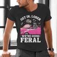 Get In Loser Meme Unisex V-Neck T-Shirt - Raccoon & Opossum Humor