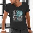 Men's V-Neck - 3 Raccoons Howling At Moon | Unique Animal Theme