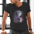 Men's V-Neck T-Shirt - Rat Howling at Moon Design | Unique Gift