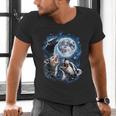 Men's V-Neck T-Shirt - Three Animal Moon Meme | Fun Wildlife Theme