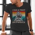 Raccoon Captain Men's V-Neck T-Shirt - Humorous Vintage Style